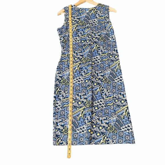 J McLaughlin Catalina Cloth Dress Size M Blue Devon Old Money Preppy Coastal - Picture 10 of 10